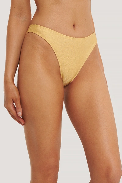 Shop Na-kd High Cut Bikini Panty Gold