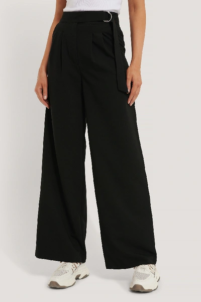 Shop Na-kd Classic D-ring Belted Suit Pants In Black