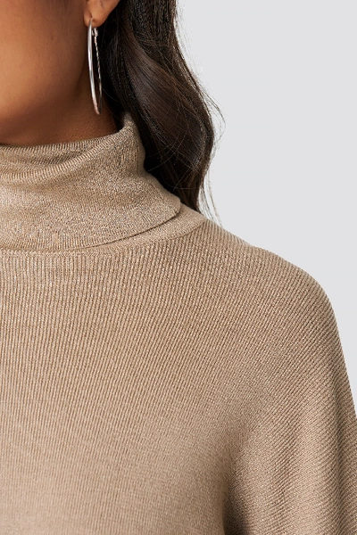 Shop Ivana Santacruz X Na-kd High Neck Cropped Sweater - Beige