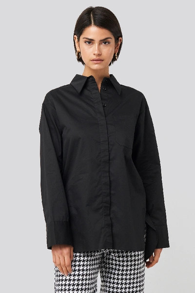 Shop Na-kd Classic Oversized Cotton Pocket Shirt - Black