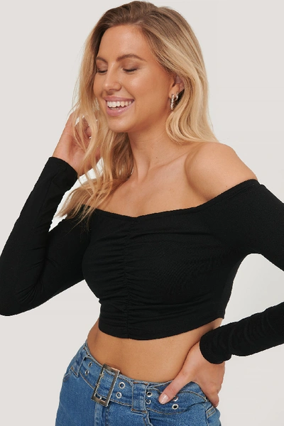 Shop Pamela X Na-kd Reborn Off Shoulder Cropped Top - Black