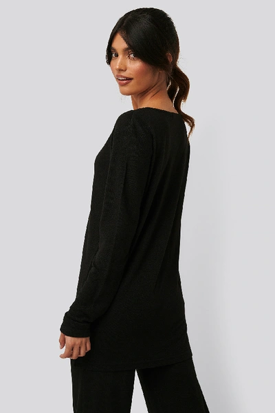 Shop Na-kd Lounge V-neck Knitted Sweater - Black