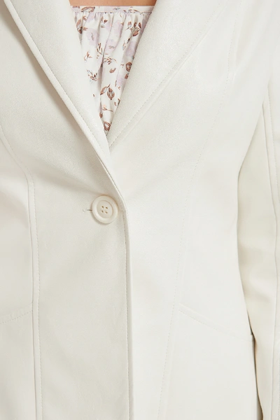 Shop Danaë X Na-kd Pu Detail Blazer - White