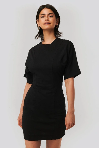 Shop Na-kd Fitted T-shirt Dress - Black