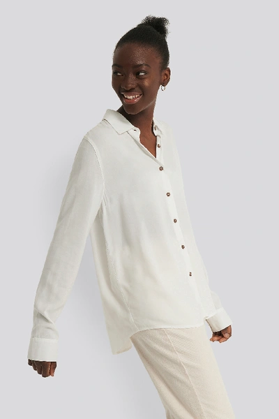 Shop Na-kd Reborn Contrast Button Shirt - White In Ecru
