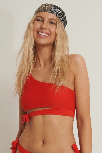 Shop Anika Teller X Na-kd Tied Side Bikini Top Red
