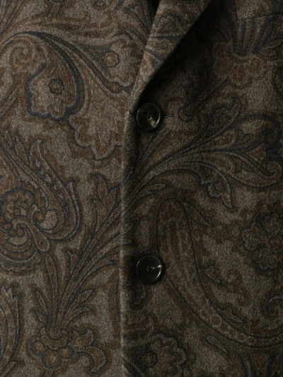 Shop Etro Paisley-print Mid-length Coat In Brown