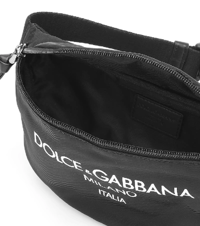 Shop Dolce & Gabbana Logo Nylon Belt Bag In Black