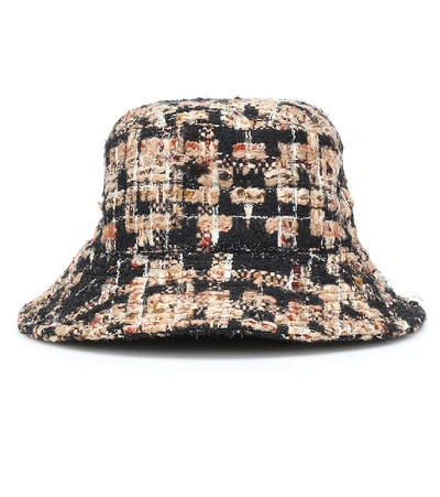 Shop Dolce & Gabbana Tweed Bucket Hat In Multicoloured