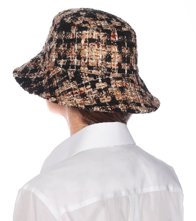 Shop Dolce & Gabbana Tweed Bucket Hat In Multicoloured