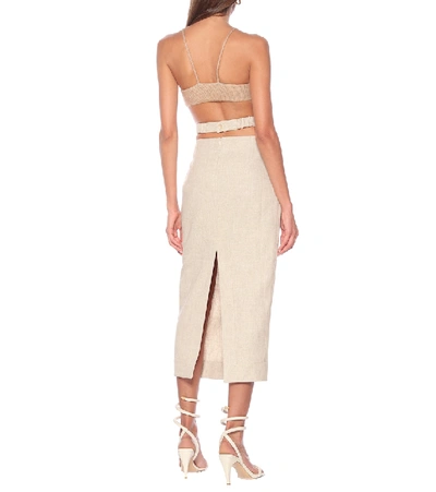 Shop Jacquemus La Jupe Valerie Pencil Skirt In Beige