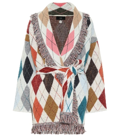 Shop Alanui Jacquard Wool-blend Cardigan In Multicoloured