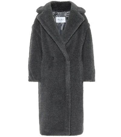 Shop Max Mara Teddy Bear Icon Alpaca And Wool-blend Coat In Grey