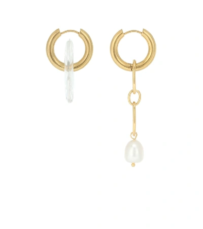Shop Timeless Pearly Mismatched Single Pearl Earrings In Gold