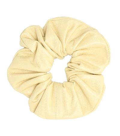 Shop Jil Sander Leather Scrunchie In Yellow