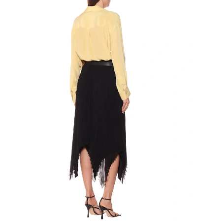 Shop Loewe High-rise Georgette Midi Skirt In Black