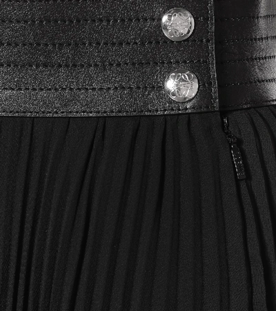 Shop Loewe High-rise Georgette Midi Skirt In Black