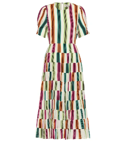 Shop Diane Von Furstenberg Zadie Voile Midi Dress In Multicoloured