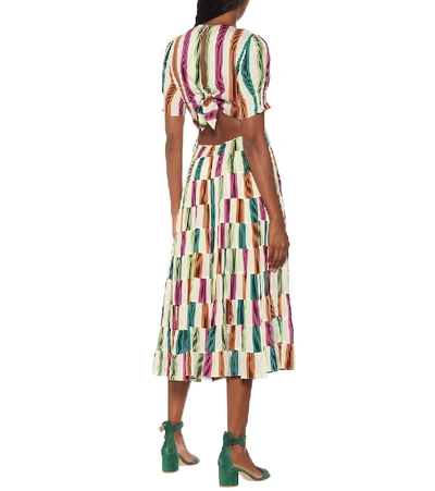 Shop Diane Von Furstenberg Zadie Voile Midi Dress In Multicoloured