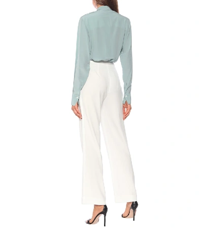 Shop Diane Von Furstenberg Beau High-rise Crêpe Pants In White