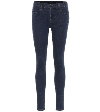 Shop J Brand Sophia Mid-rise Skinny Jeans In Blue