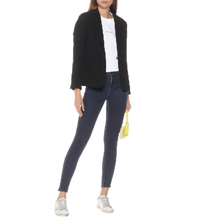 Shop J Brand Sophia Mid-rise Skinny Jeans In Blue