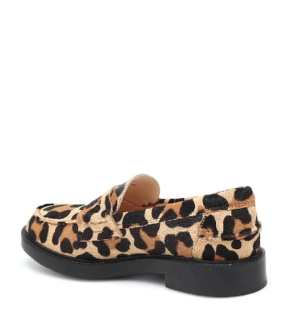 Shop Tod's Leopard-print Calf Hair Loafers In Multicoloured