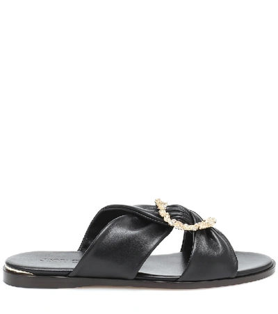 Jimmy Choo Women s Neda Embellished Leather Slides In Black ModeSens