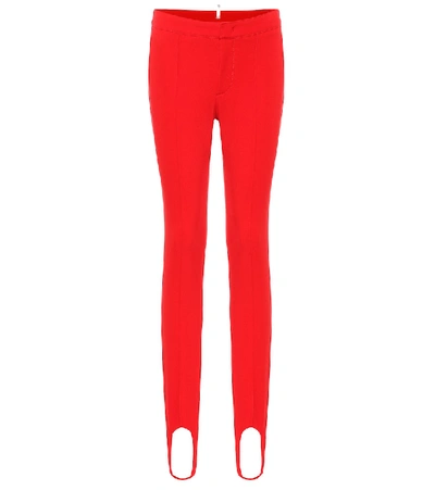 Shop Moncler Stirrup Softshell Ski Leggings In Red