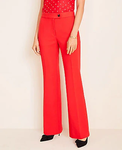 Shop Ann Taylor The Madison High Waist Trouser In Twill - Curvy Fit In Candy Red
