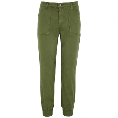 Shop J Brand Arkin Army Green Cotton-blend Trousers In Dark Green