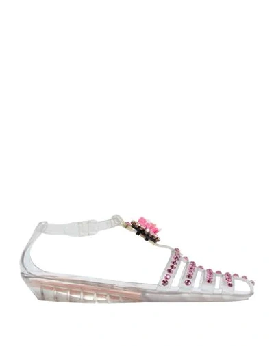 Shop Shourouk Toe Strap Sandals In Transparent