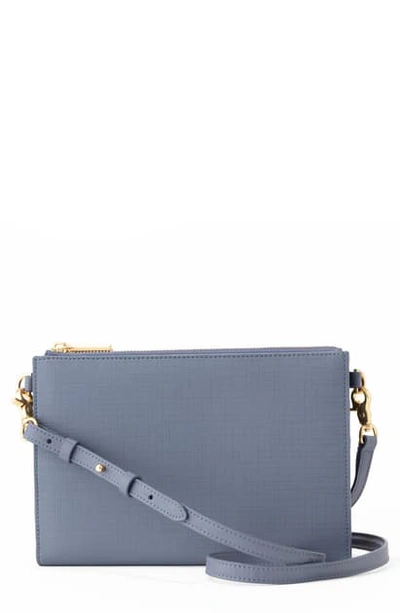 Shop Dagne Dover Essentials Coated Canvas Clutch/wallet In Ash Blue