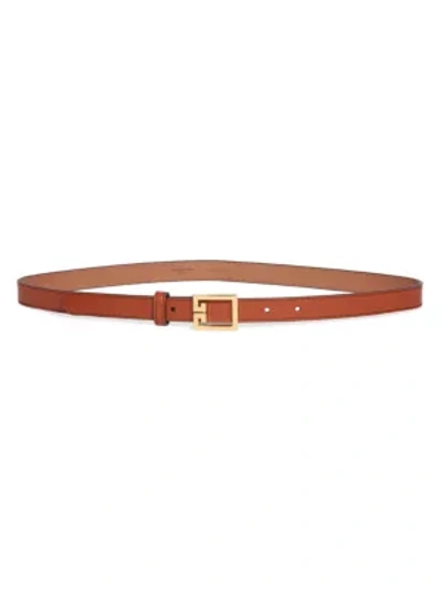 Shop Givenchy Women's Gv3 Leather Belt In Chestnut