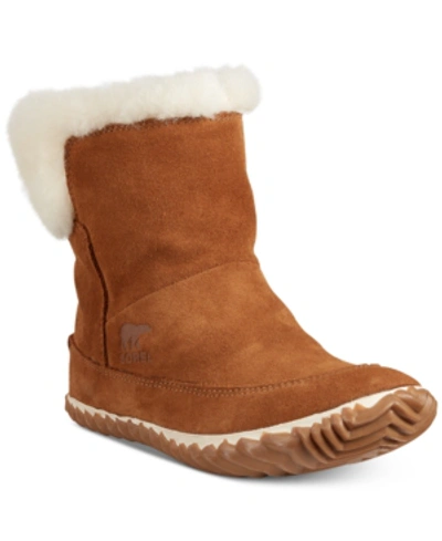 Shop Sorel Women's Out N About Bootie Slippers Women's Shoes In Elk, Natural