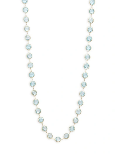Shop Saks Fifth Avenue 14k Yellow Gold Linked Blue Topaz Necklace
