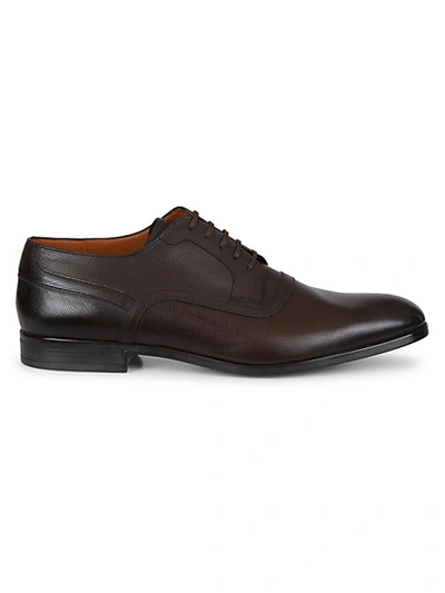 Shop Bally Lauron Leather Oxford Dress Shoes In Coco
