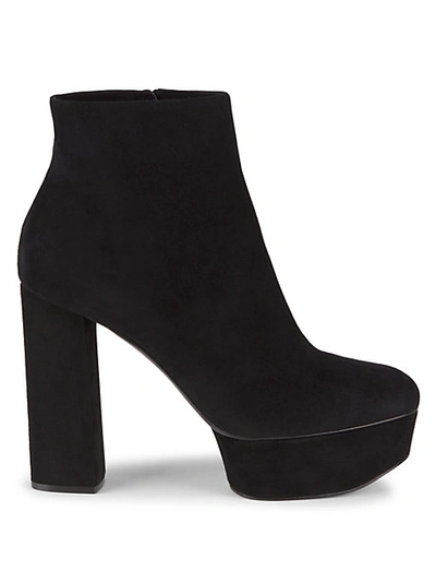 Shop Casadei Suede Platform Ankle Boots In Black