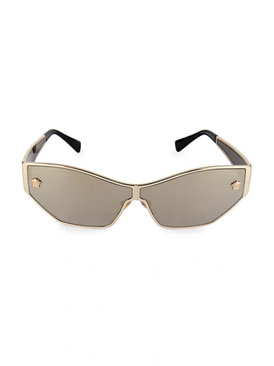 Shop Versace 67mm Geometric Cat Eye Sunglasses In Pale Gold