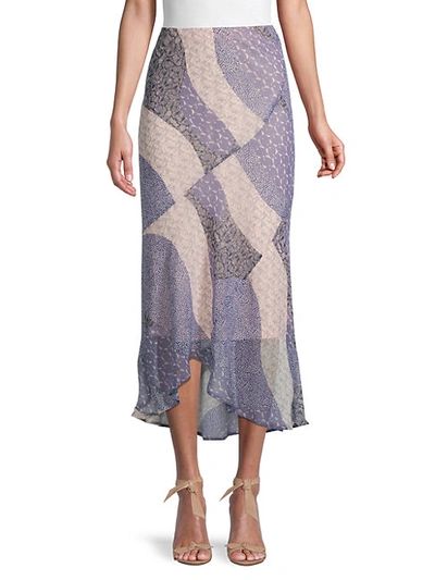 Shop Bb Dakota Patch Me In Midi Skirt In Steel Lavender