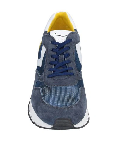 Shop Voile Blanche Man Sneakers Midnight Blue Size 6 Soft Leather, Textile Fibers In Dark Blue