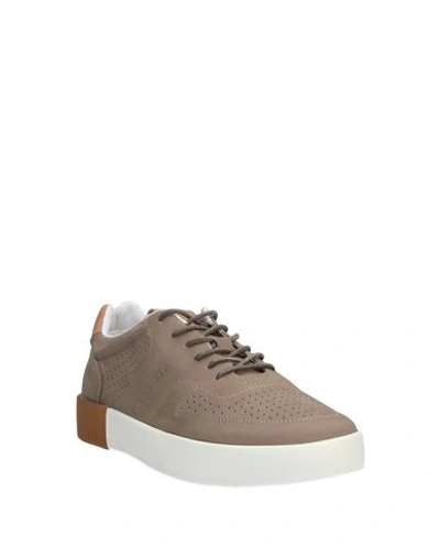 Shop Docksteps Man Sneakers Khaki Size 8 Soft Leather In Beige
