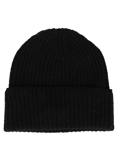 Shop Agnona Black Cashmere Beanie Hat