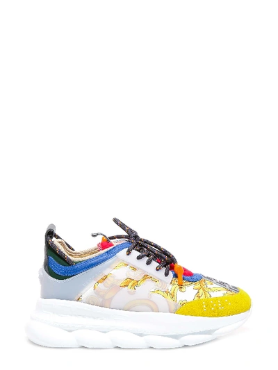 Shop Versace Chain Reaction Panelled Sneakers In Multicolor