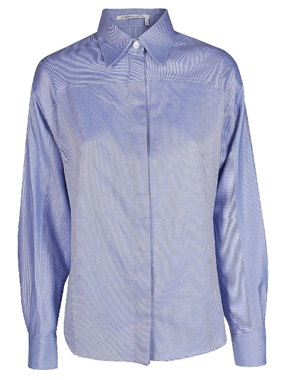 Shop Agnona Light Blue Cotton Shirt