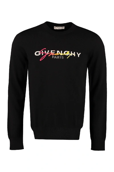 Shop Givenchy Wool Crew-neck Pullover In Black