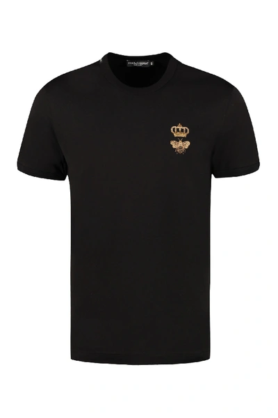 Shop Dolce & Gabbana Decorative Inserts Crew-neck T-shirt In Black