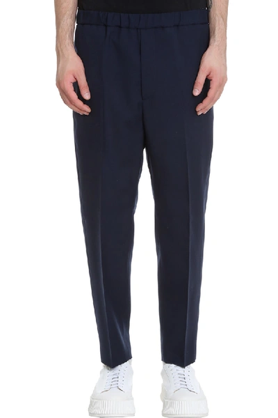 Shop Jil Sander Pants In Blue Wool