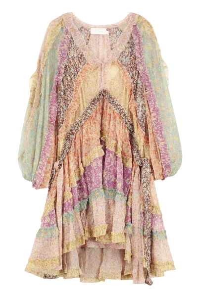 Shop Zimmermann Carnaby Printed Georgette Dress In Multicolor