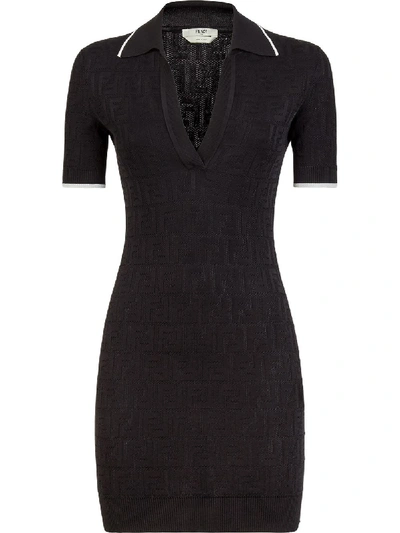 Shop Fendi Dress Outline Ff In Gme Black